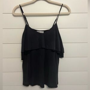 Anthropologie eri + all flowy black top